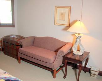 Wooden Antique Steamer Trunk, St. Timothy Settee