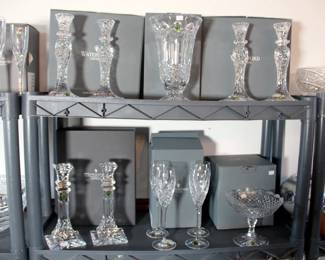 Lismore, Plaza Flutes, Sea Jewel Candlesticks, Lismore Candlesticks