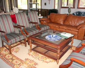 6 Side Chairs, Leather Sofa