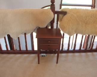 4 Sheepskin Rugs, Ethan Allen 2 Drawer Stand