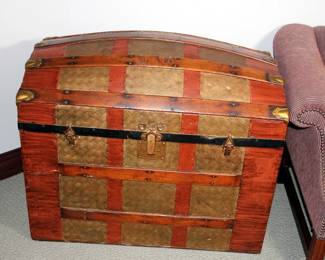 Wooden Antique Steamer Trunk