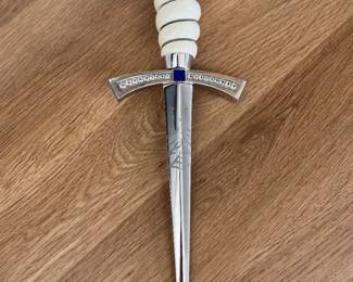 Introducing the fabulous "Jagger Dagger" designed by rock 'n' roll legacy and celebrated jewelry designer Jade JAGGER, boasts an 18-carat white gold hilt studded with 12 carats of brilliant-cut diamonds, 42 stunning pieces of pale sapphire and is inlaid with a central blue lapis lazuli square sitting above the blade.
A limited number of these ultimate ice daggers will be created, each with a retail value exceeding $250,000