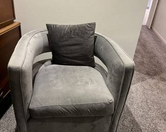 Beautiful transitional/modern gray velvet chair 