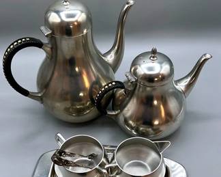 Vintage Holland Pearl Pewter Coffee Tea Set