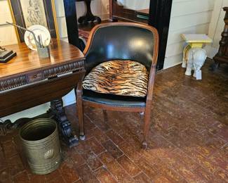 Black Leather Club Chair 1 0f 2