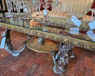 Close up of mermaids on base