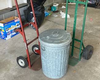 Hand Trucks and Galvenized Can