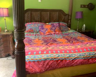 Four Post king size bed is part of a 4 piece bedroom set. - $750 for set.