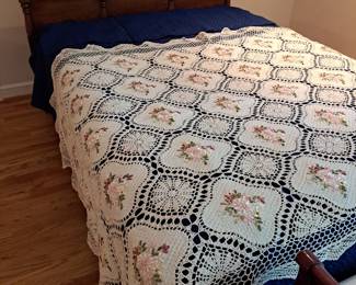 Antique Hand Knitted Tablecloth or bedspread