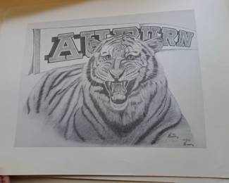 Signed & Numbered Auburn Tiger Prints by E Bradley
