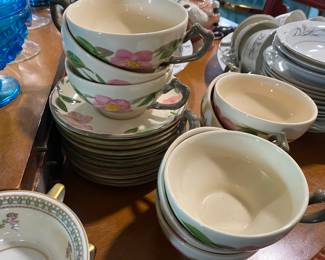 China Franciscan Desert Rose saucers and cups