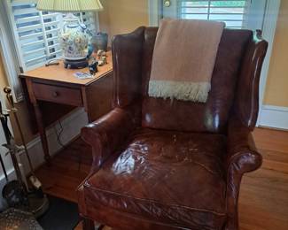 Vintage Leather Wingback Chair (1 of 2)