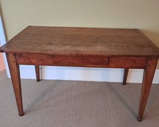 Primitive Early Cherry Farm Table (pegged construction)