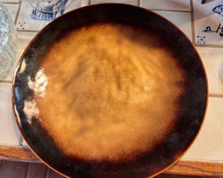Bovano hand-crafted enamel over copper platter 1969 Metropolitan Club 10"