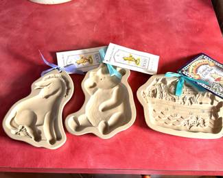 Ceramic cookie molds, Noah's Ark, Winnie and Poo and Eeyore 