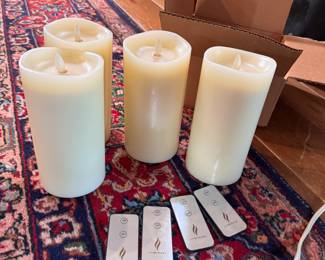 Luminara pillar candles (plus some red candles not seen in photo) 8"