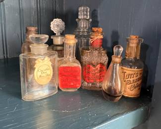 Grouping of small bottles including Dior and Rice Perfume