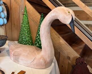 Large hand-carved swan by Seigle Parks 16"H x 25"L
