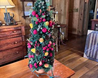 Sugared fruit and berry table tree with lights 24"H