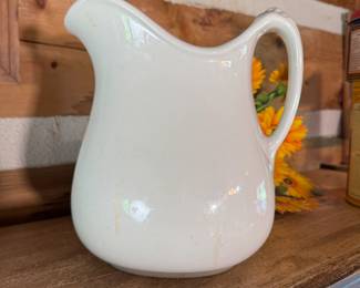 Tepco large oval stoneware pitcher 15"