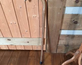 Paneled wood walking cane 35"H