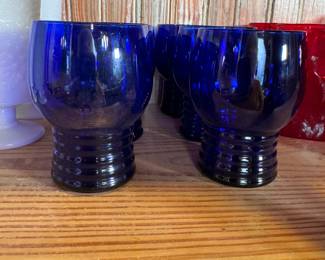 Imperial cobalt Shaeffer cups, set of 6