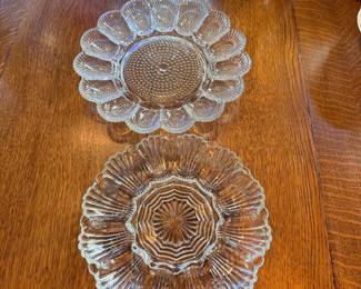 Indiana Glass and Anchor Hocking clear glass egg trays