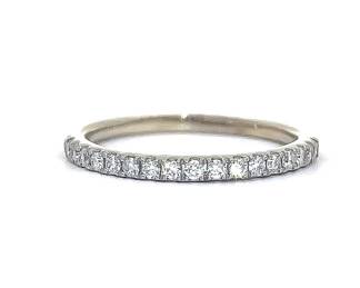 1/3 Carat Diamond Pave Half Eternity Band in 14k White Gold