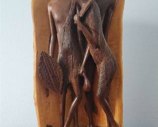 Maasai Wooden Sculpture 3 Figures 