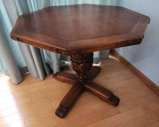 Oak Inlay Octagon Table 