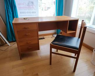 Small mid century style desk and chair