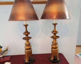  05 Vintage Frederick Cooper James Mont style lamp pair