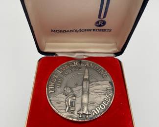 Vintage John Roberts Silver Apollo 11 Landing Coin - 1969