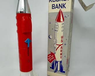 Jupiter Rocket Bank - shoots coin into rocket 1950s