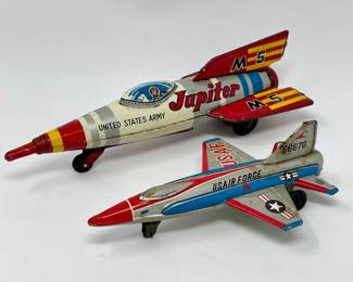 Line Mar Friction USAF Jet & Masuya Friction Jupiter M5 Rocket Toys