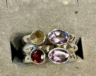 sterling and gemstone ring