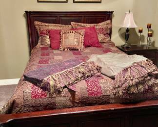 custom bedding on all of the beds