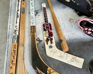 autographed hockey sticks