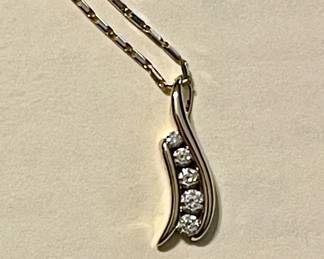 14k and diamonds 18” necklace