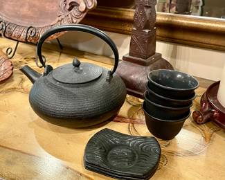 iron teapot set