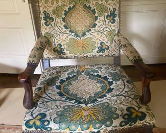 Tapestry covered arm chair. 
