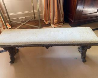 Sweet fireside bench in lovely silk