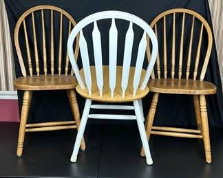 Lot Of Four Wooden Dining Chairs