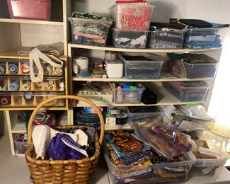 Bins of Fabric for Quilting