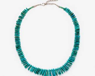 110. Turquoise Graduated Teardrop Necklace 