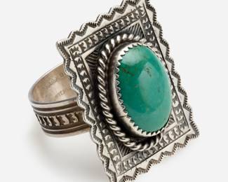 19. Navajo Harold Joe Turquoise Ring, Size 14