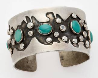 66. Sterling Turquoise Cuff