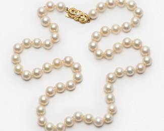 15. Mikimoto Pearl Necklace, 18k