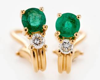 61.18k Emerald Diamond Earrings