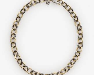 5. David Yurman 18k + Ster. Chain Link Necklace